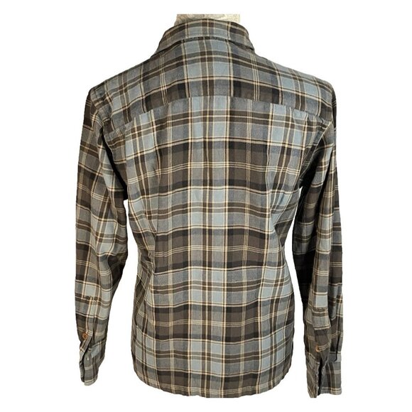 Vintage Polo Sport Ralph Lauren Shirt Womens sz M Blue Brown Plaid Cotton 90s - Picture 3 of 8